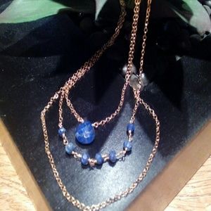 Layered Lapis Gold over Sterling necklace